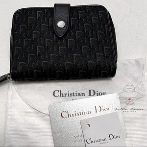 CHRISTIAN DIOR Vintage Trotter Black Bi-fold Wallet